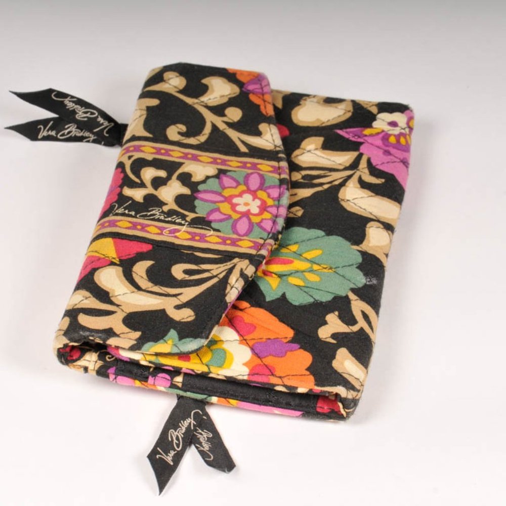 Vera Bradley Trifold Clutch Wallet  Retired 2003 Brown Wallet in Suzani {EX-}